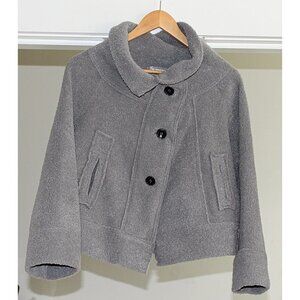 Alembika - Button Front, Convertible Collar Oversized Jacket- High Pile Fleece S
